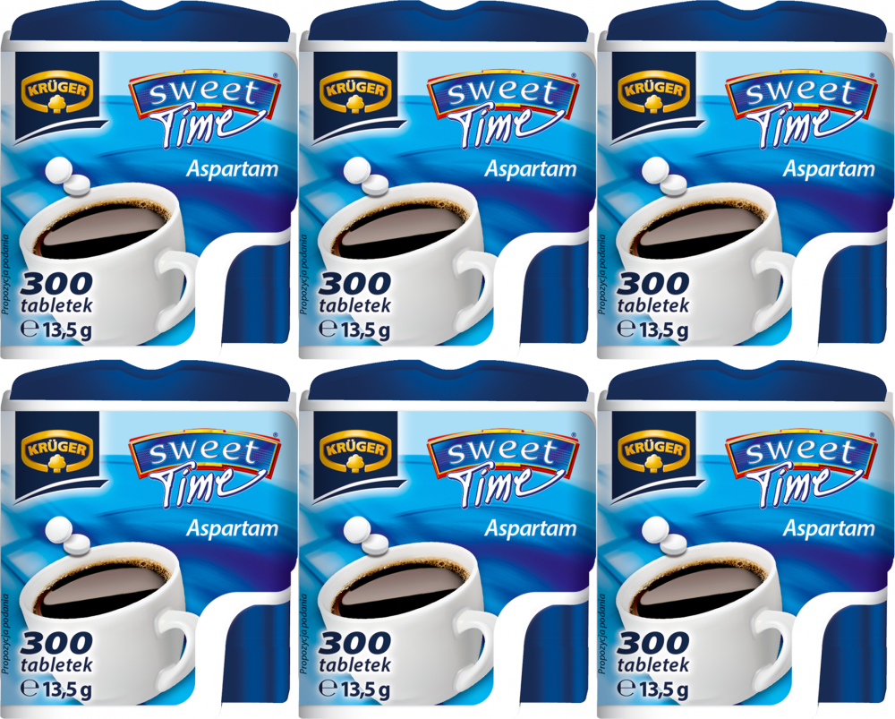 6x Słodzik Krüger Sweet time, w tabletkach, 13.5g, 300 tabletek