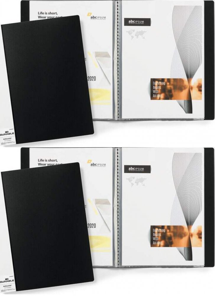 2x Album prezentacyjny Durable Duralook, A4, 20 koszulek, czarny