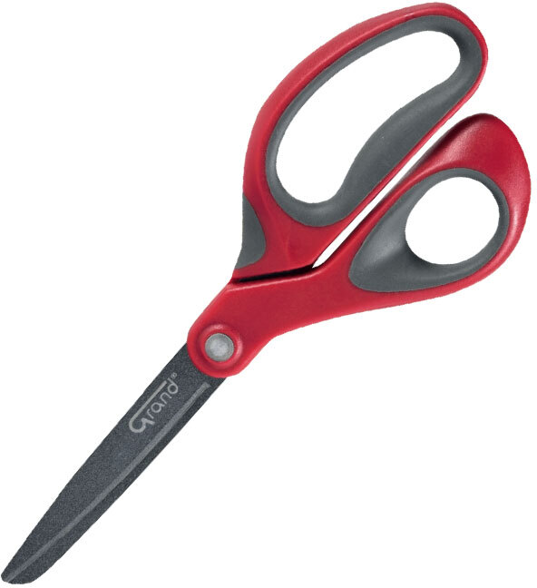 Nożyczki biurowe Grand GR-6800, dla leworęcznych, teflonowe, 20.5cm, czerwono-szary