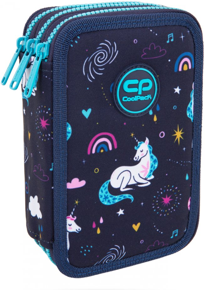 Piórnik szkolny CoolPack Jumper 3 MRS Unicorn, 3-komorowy, z wyposażeniem