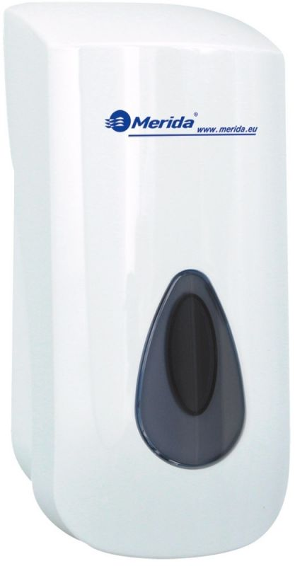 Dozownik do mydła w pianie Merida Top, okienko kolor szary, 11.5x25x11.5cm, 700ml, biały