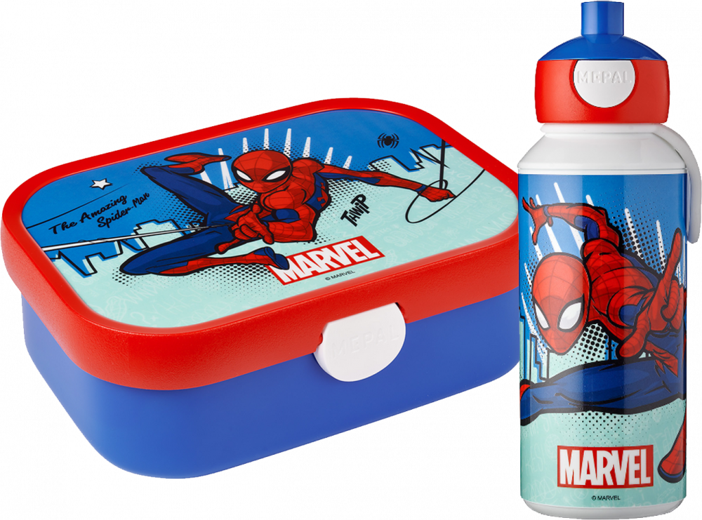Zestaw: Lunchbox Mepal Campus, spiderman, 750ml + Bidon Mepal Pop-up Campus, spiderman, 400ml