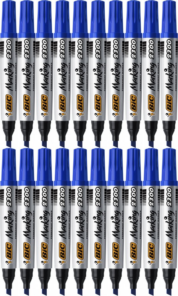 20x Marker permanentny Bic Marking 2300 ECOlutions, ścięta, 5.5mm, niebieski