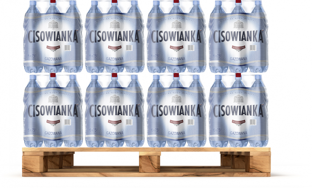 180x Woda gazowana Cisowianka, 1.5l, butelka PET