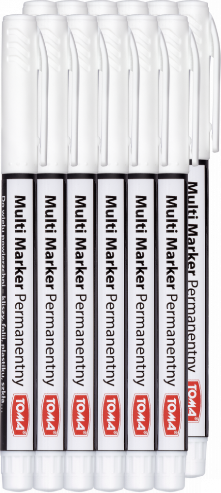 12x Marker permanentny Toma Multi Marker TO-333, okrągła, 1.5 mm, biały