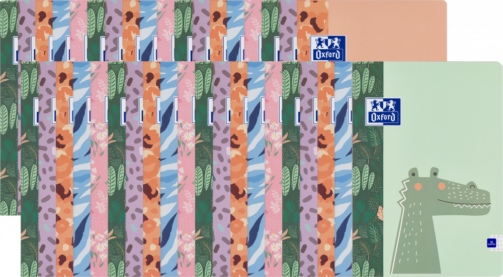 100x Zeszyt w kratkę Oxford Kids, A5, miękka oprawa, 16 kartek, mix wzorów