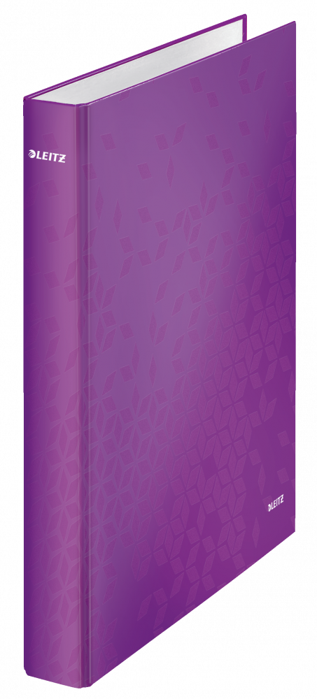 Segregator Leitz Wow, A4, szerokość grzbietu 40mm, do 250 kartek, 2 ringi, fioletowy