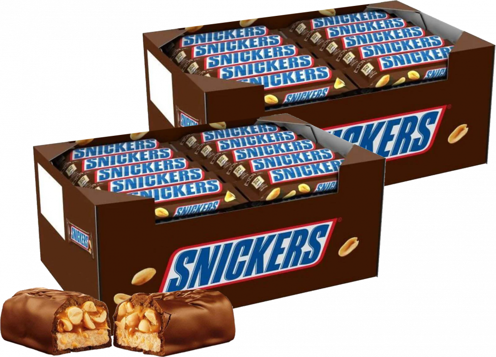 80x Baton Snickers, z nugatowym nadzieniem i orzeszkami ziemnymi w karmelu i czekoladzie, 50g