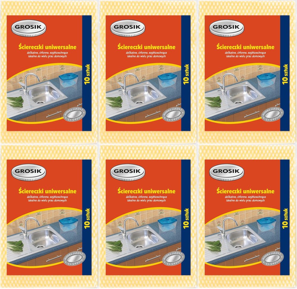 6x Ścierka Grosik, wiskoza, 50x34cm, 10 sztuk, mix kolorów