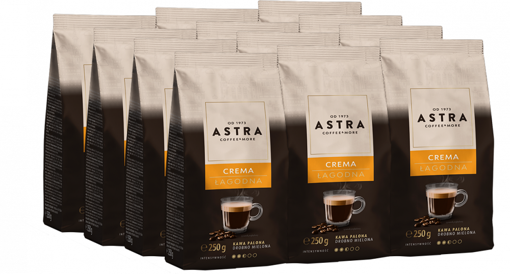 12x Kawa mielona Astra Łagodna Crema, 250g