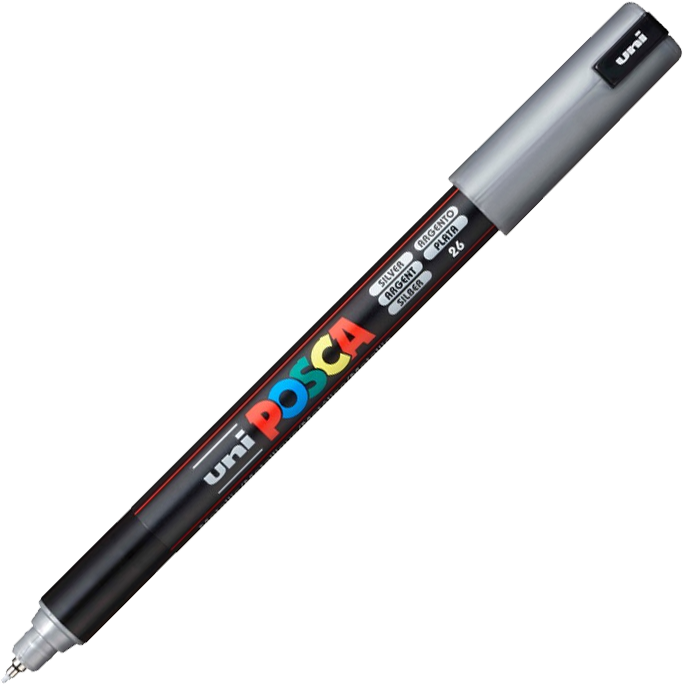 Marker Posca PC-1MR, z farbą plakatową, 0.7mm, srebrny