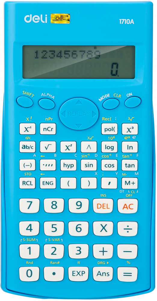 Kalkulator naukowy Deli E1710A, 12 cyfr, 240 funkcji, niebieski
