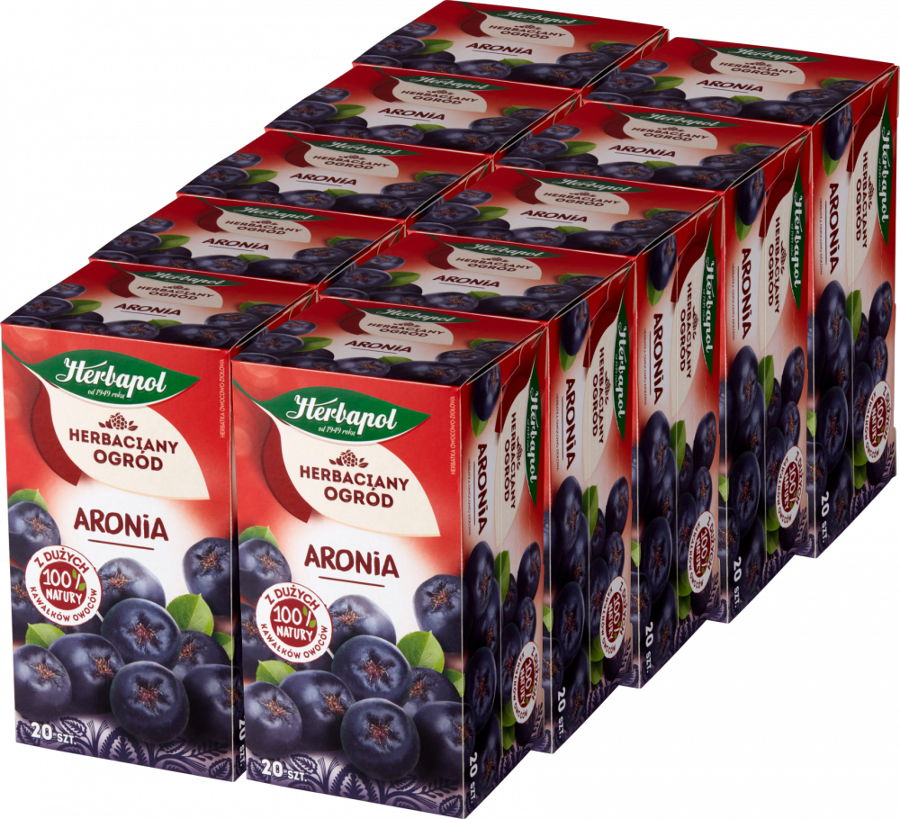 10x Herbata owocowa w torebkach Herbapol Herbaciany Ogród, aronia, 20 sztuk x3.5g