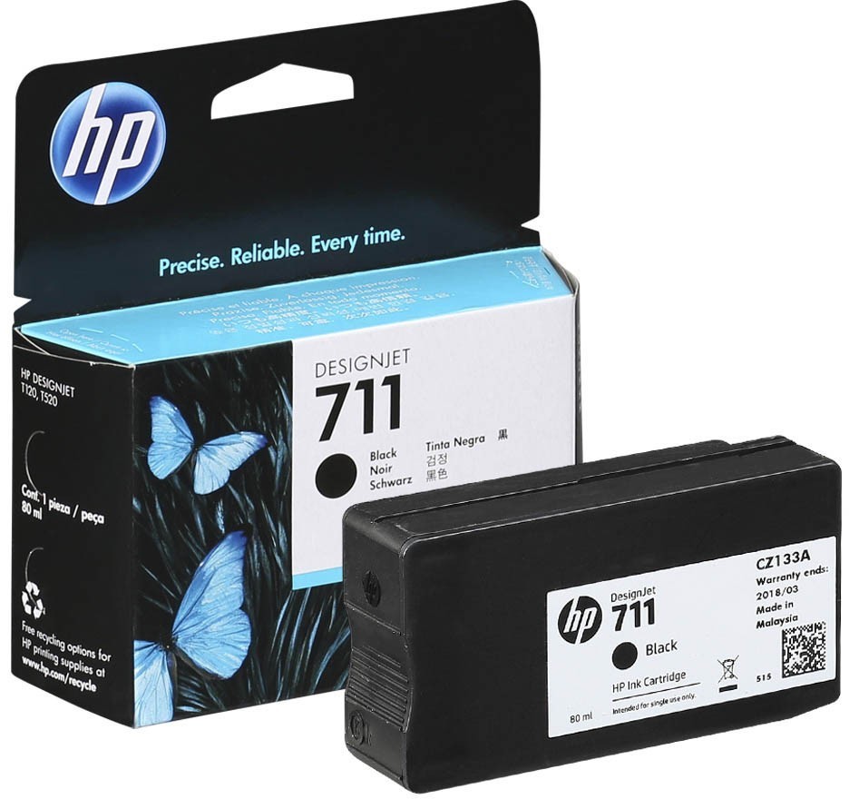 Tusz HP 711 (CZ133A), 80ml, black (czarny)
