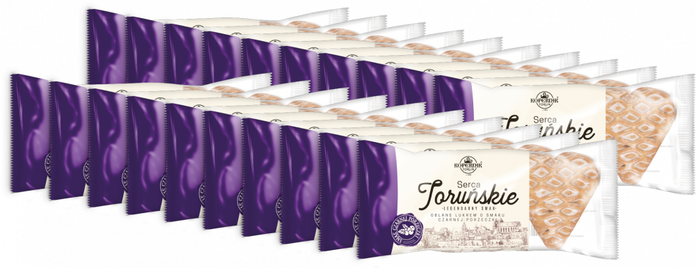 20x Pierniki Kopernik Serca Toruńskie, czarna porzeczka, 120g
