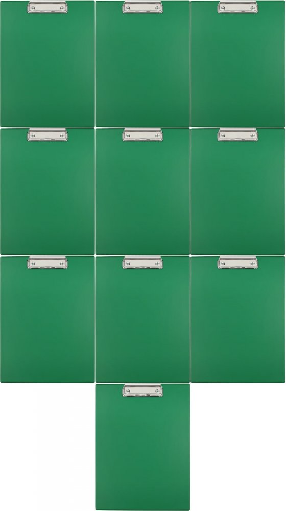 10x Clipboard Biurfol, A4, zielony