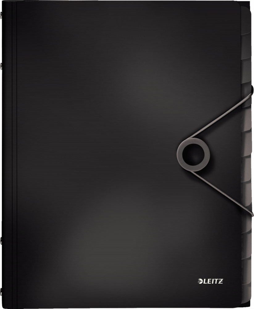 Teczka z przegródkami Leitz Solid, segregująca, z gumką, A4, 12 przekładek, czarny