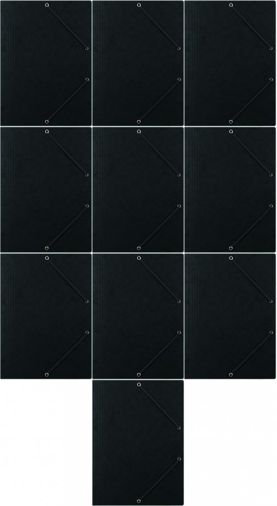 10x Teczka preszpanowa z gumką Donau, A4, 390g/m2, czarny