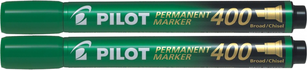 2x Marker permanentny Pilot, SCA 400, ścięta, 4.5mm, zielony