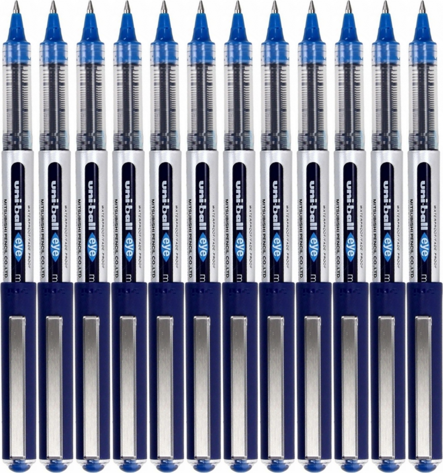 12x Pióro kulkowe Uni, UB-150, 0.5mm, niebieski