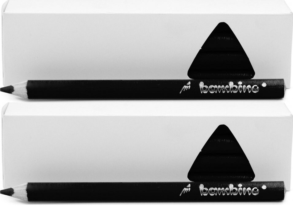 2x Kredki Bambino, w oprawie drewnianej, trójkątne, 12 sztuk, czarny