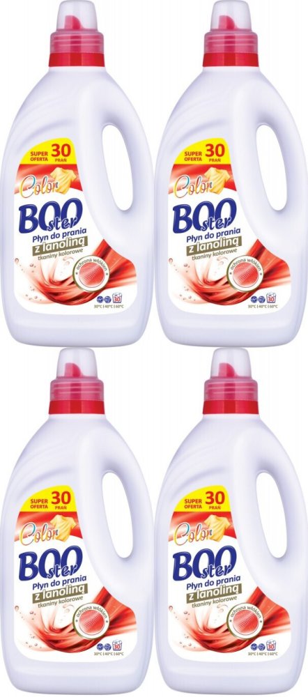 4x Płyn do prania tkanin kolorowych Booster Color , z lanoliną, 1.5l