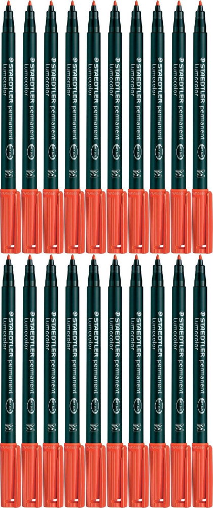 20x Foliopis Staedtler Lumocolor, okrągła, 0.8-1mm (M), czerwony