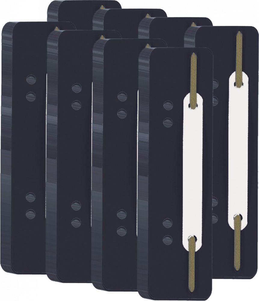 8x Wąsy skoroszytowe spinające dokumenty Durable, 25 sztuk, czarny