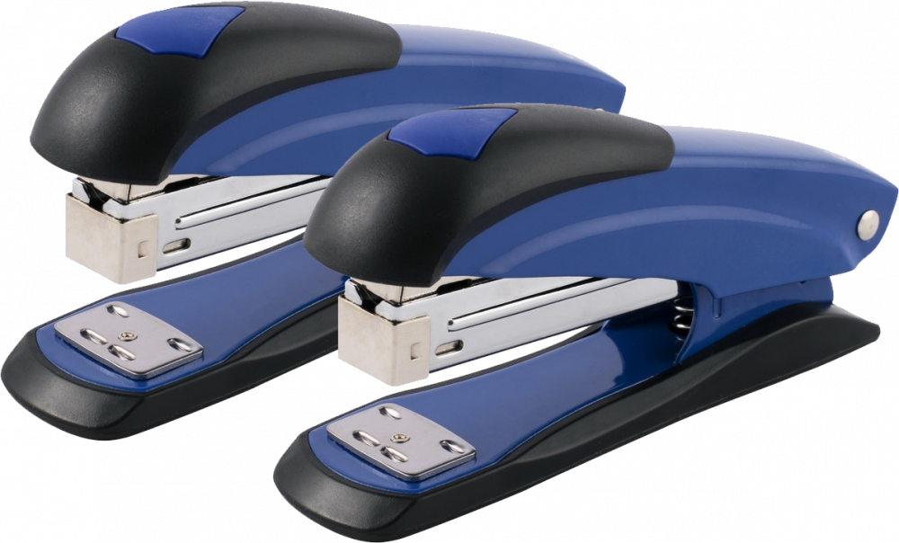 2x Zszywacz biurowy D.Rect 3019, do 30 kartek, czarno-niebieski