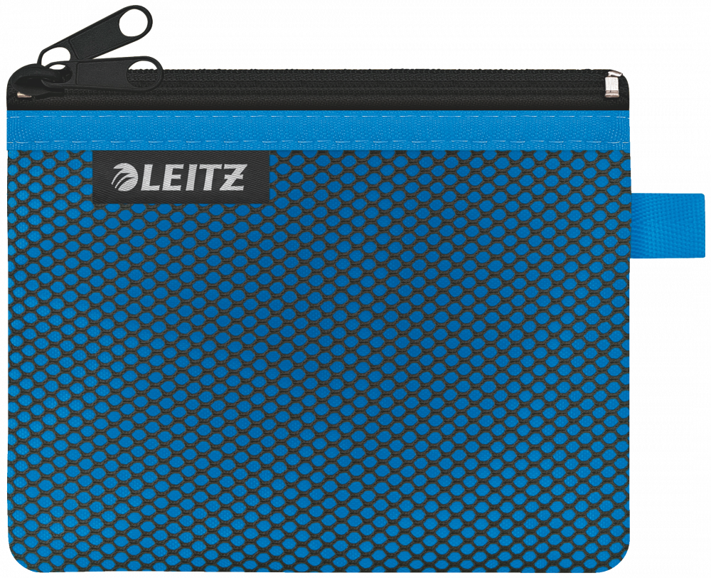 Koszulka/saszetka z suwakiem Leitz Wow, 2 przegródki, rozmiar S, 1 sztuka, niebieski