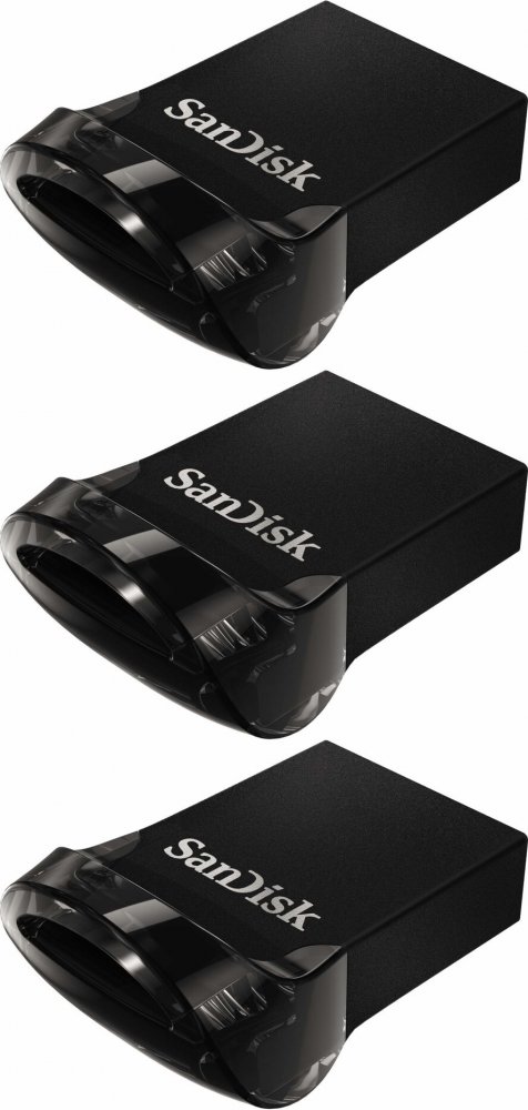 3x Pendrive SanDisk Ultra Fit, 128GB, USB 3.1, czarny