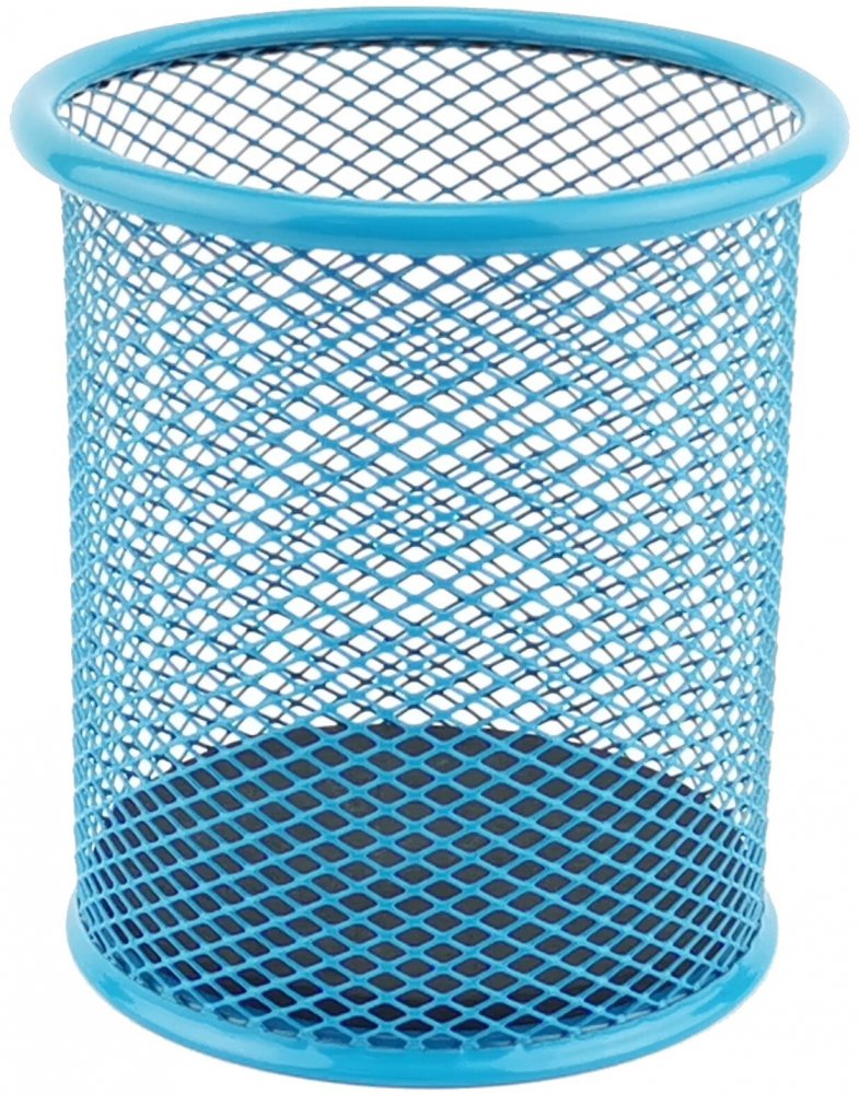 Kubek na długopisy Leviatan, metalowy (druciany), 98x91mm, niebieski