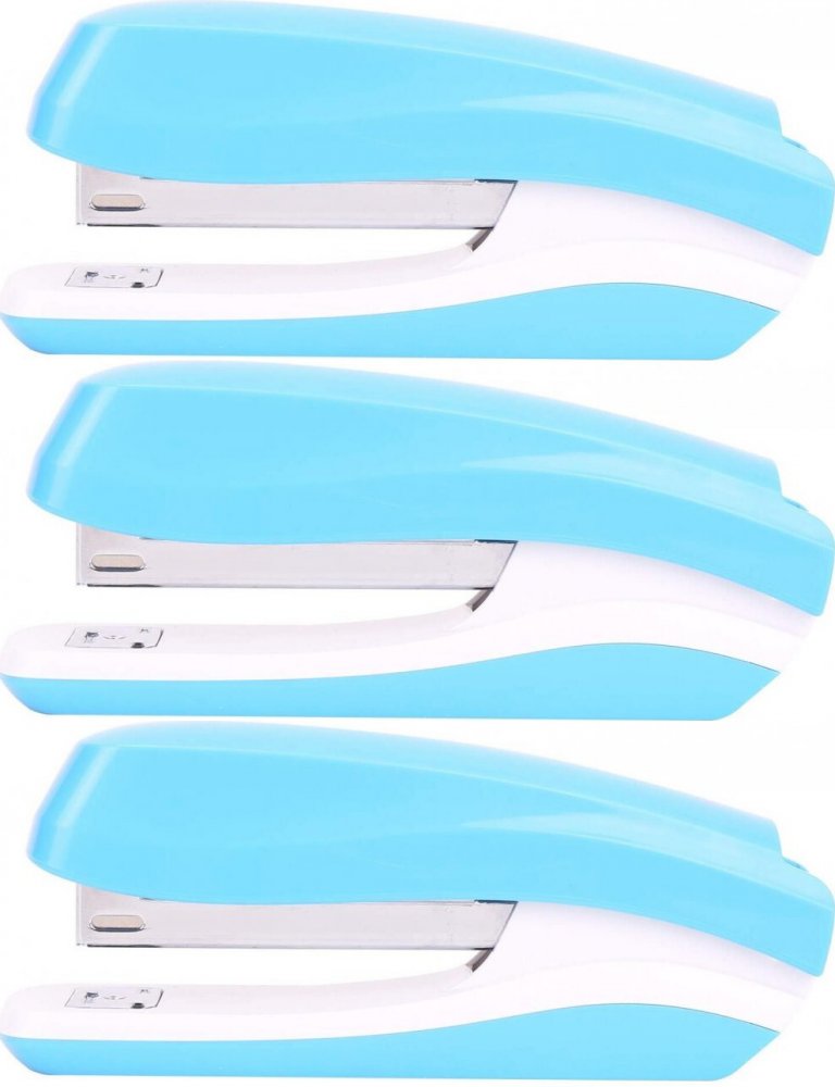 3x Zszywacz Deli Rio E0350, do 25 kartek, niebieski