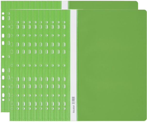 20x Skoroszyt plastikowy oczkowy Biurfol, twardy, A4, do 200 kartek, jasnozielony