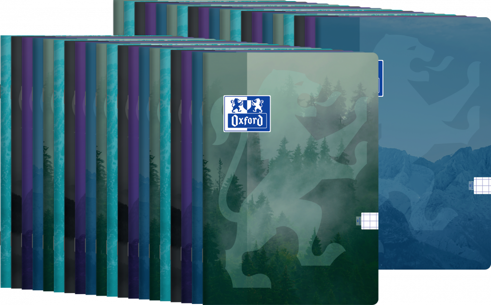 40x Zeszyt w kratkę Oxford Teen, A5, miękka oprawa, 60 kartek, mix wzorów