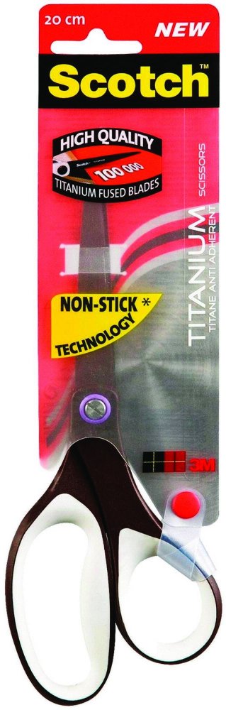 Nożyczki biurowe Scotch tytanowe, 20cm, czarno-biały