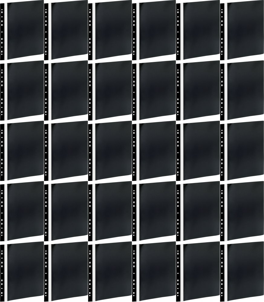 30x Skoroszyt plastikowy oczkowy Grand GR 505E, A4, czarny