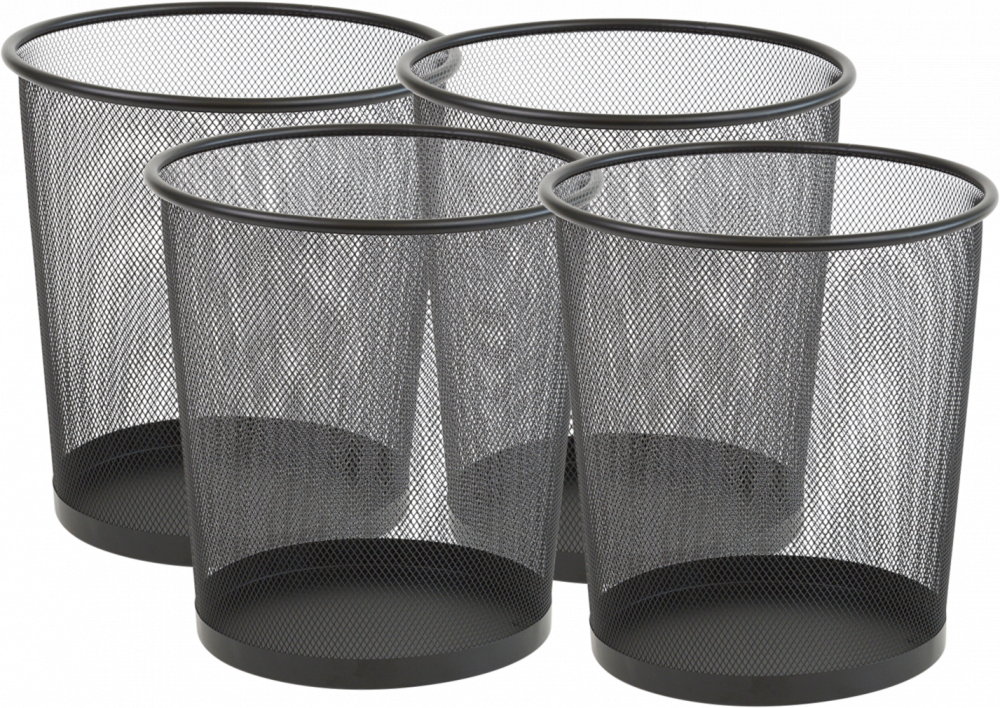 4x Kosz na śmieci Viking, druciany, 15l, czarny