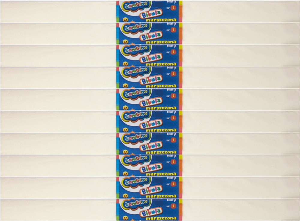 10x Bibuła marszczona Bambino, 200x50cm, biały