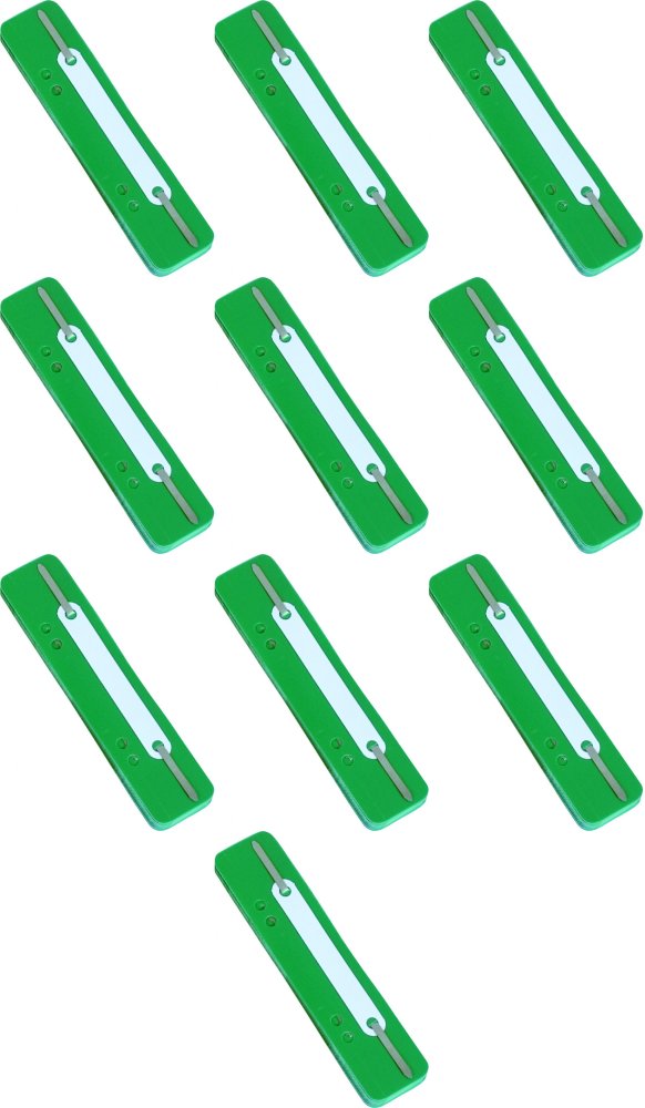 10x Wąsy skoroszytowe spinające dokumenty Donau, z metalową zawieszką, 25 sztuk, zielony