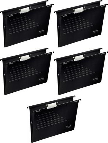 5x Teczka zawieszkowa Leitz Alpha Active, A4, z gumką, czarny