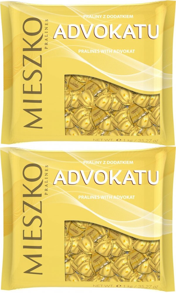 2x Praliny Mieszko Klejnoty Advocat, czekoladowy z nadzieniem o smaku adwokatu, 1kg