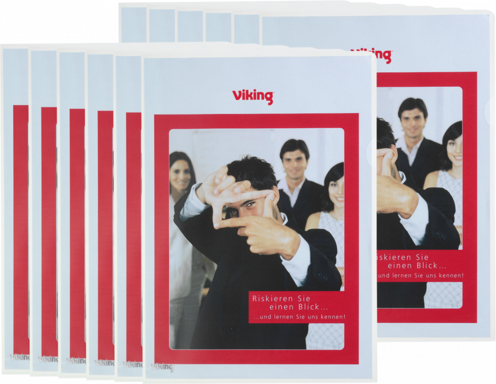 12x Ofertówki groszkowe Viking, "L", A4, 145μm, 25 sztuk, transparentny