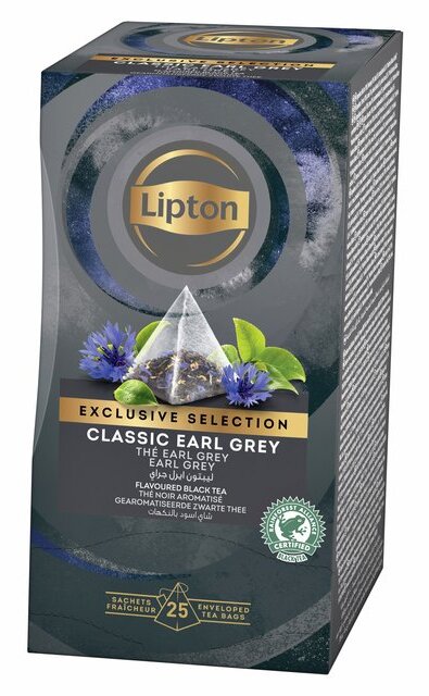 Herbata Earl Grey w piramidkach Lipton Classic Exclusive Selection, 25 sztuk x 1.8g