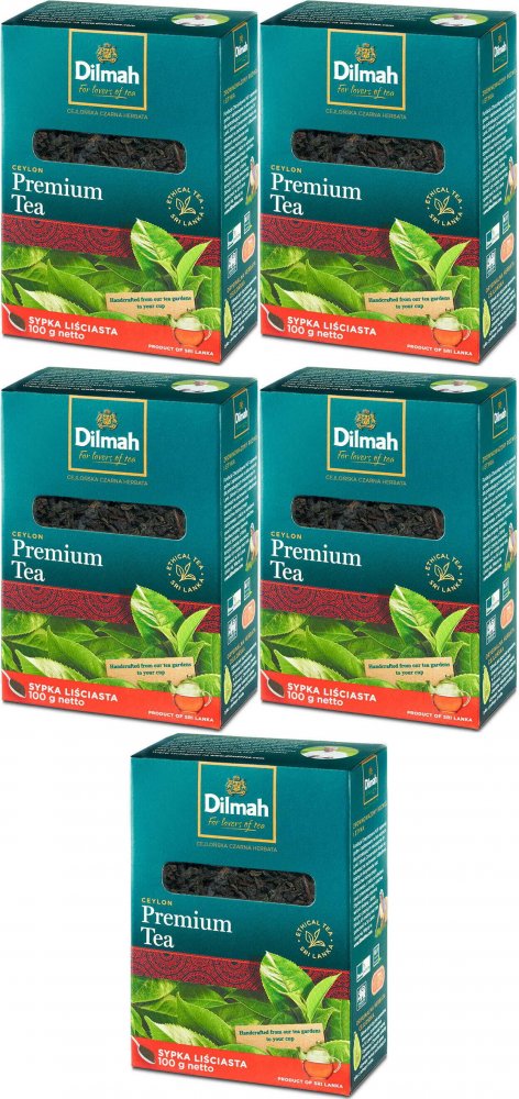 5x Herbata czarna liściasta Dilmah Premium Tea Ceylon Orange Pekoe, 100g