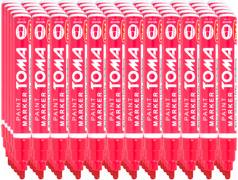 60x Marker olejowy Toma TO-440, okrągła, 2.5 mm, czerwony