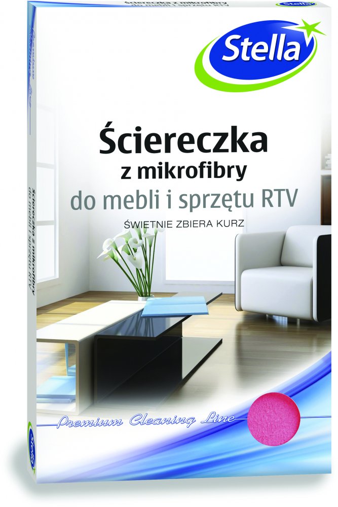 Ściereczka do mebli i sprzętu RTV Stella, mikrofibra, 1 sztuka, czerwony