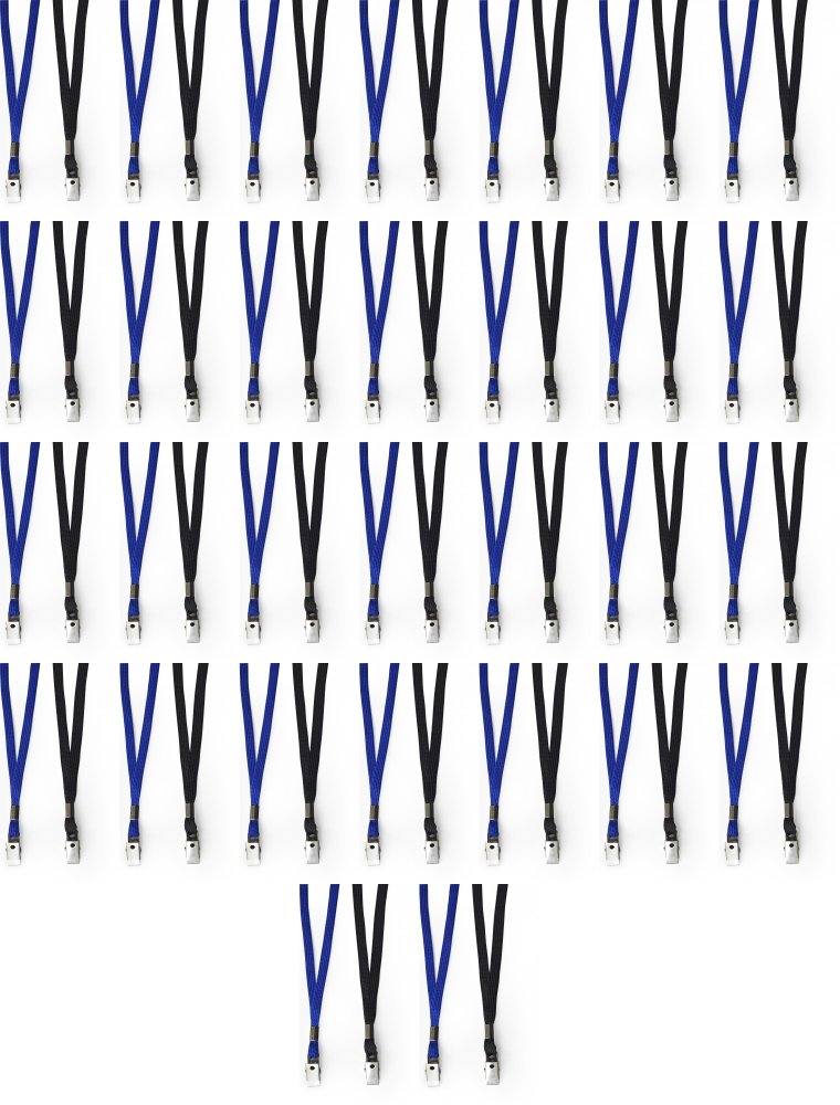 50x Taśma do osłon na identyfikatory Argo, zakończona klipsem, czarny