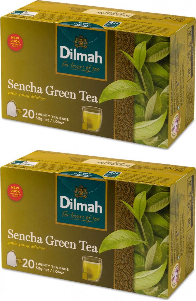 2x Herbata zielona w torebkach Dilmah Sencha, 20 sztuk x 1.5g