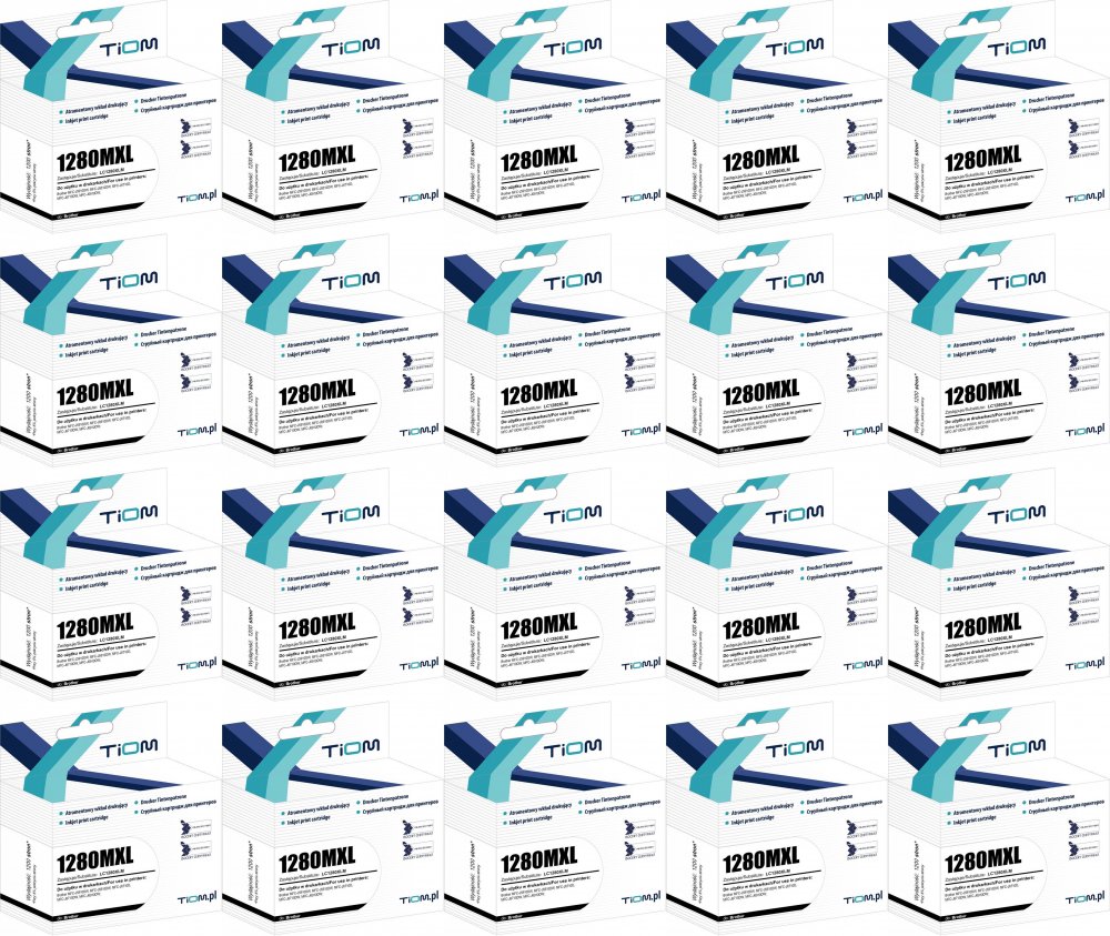 20x Tusz Tiom Ti-B1280MXL (1280MXL, LC1280XLM), 1200 stron, magenta (purpurowy)
